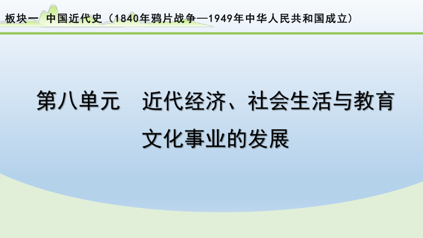2024年河北省中考历史备考：第八单元 近代经济、社会生活与教育文化事业的发展 课件(共25张PPT)