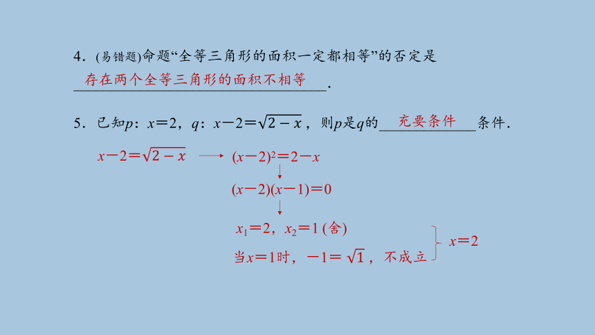 人教B版（2019）数学必修第一册综合复习：充分条件与必要条件、全称量词与存在量词课件(共33张PPT)