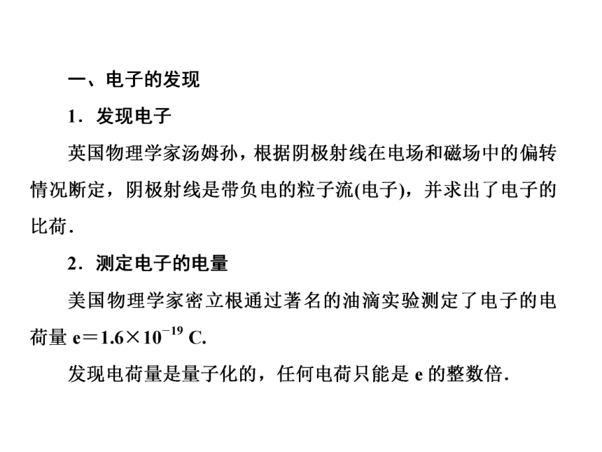 18.1 电子的发现18.2原子的核式结构模型（54张PPT）