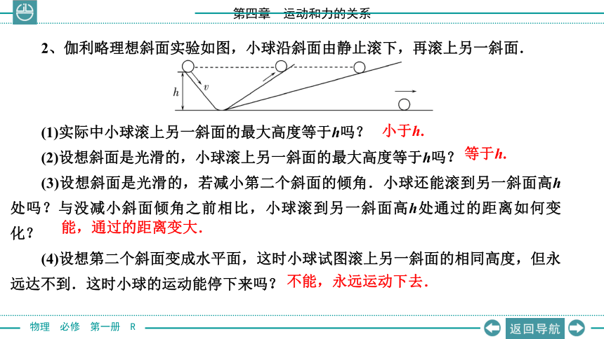 人教版高一物理 必修1 第四章 牛顿运动定律 4.1 牛顿第一定律(共20张PPT)