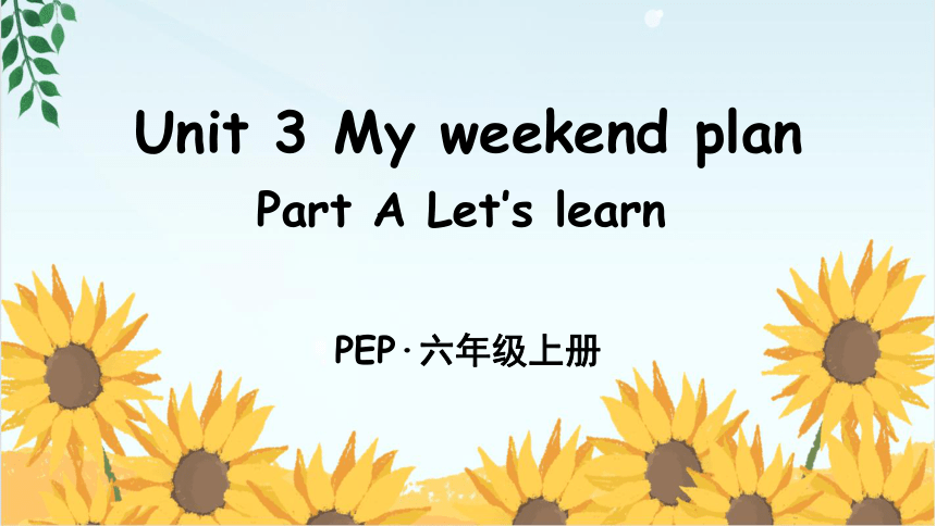 Unit 3My Weekend plan 公开课教学 课件(共28张PPT)