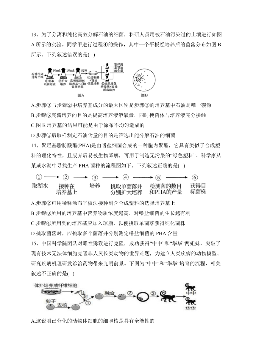 辉南县第六中学2022-2023学年高二下学期4月第一次月考生物试卷（含答案）