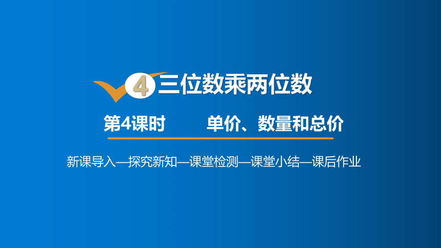 人教版数学四年级上册4单价、数量和总价课件（15张PPT)