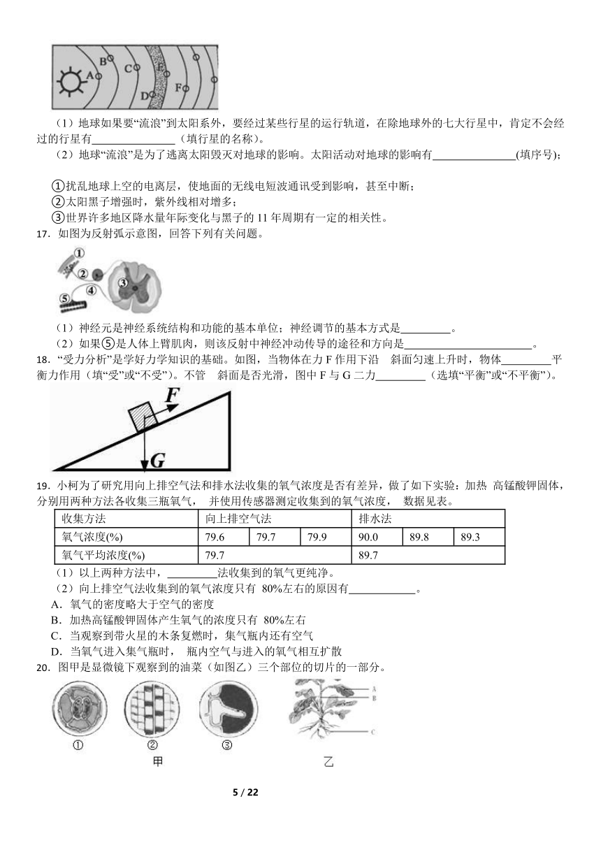 科学中考模拟卷（金华适用）（含解析）