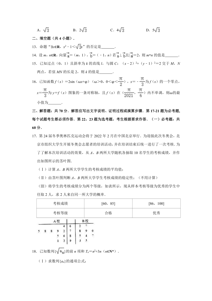 2021年安徽省安庆市高考数学模拟试卷（文科）（二模）（Word解析版）