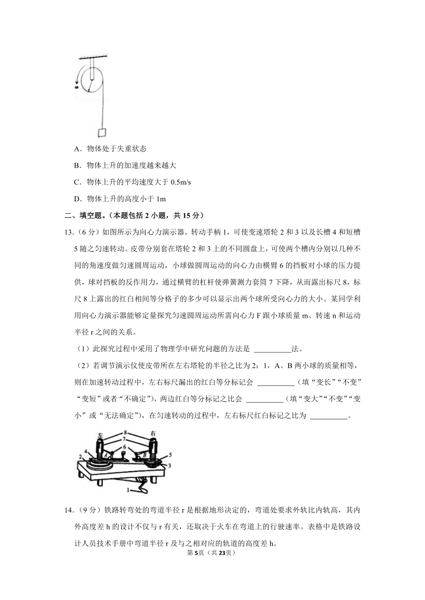 2020-2021学年安徽省江南五校联考高一（下）期中物理试卷