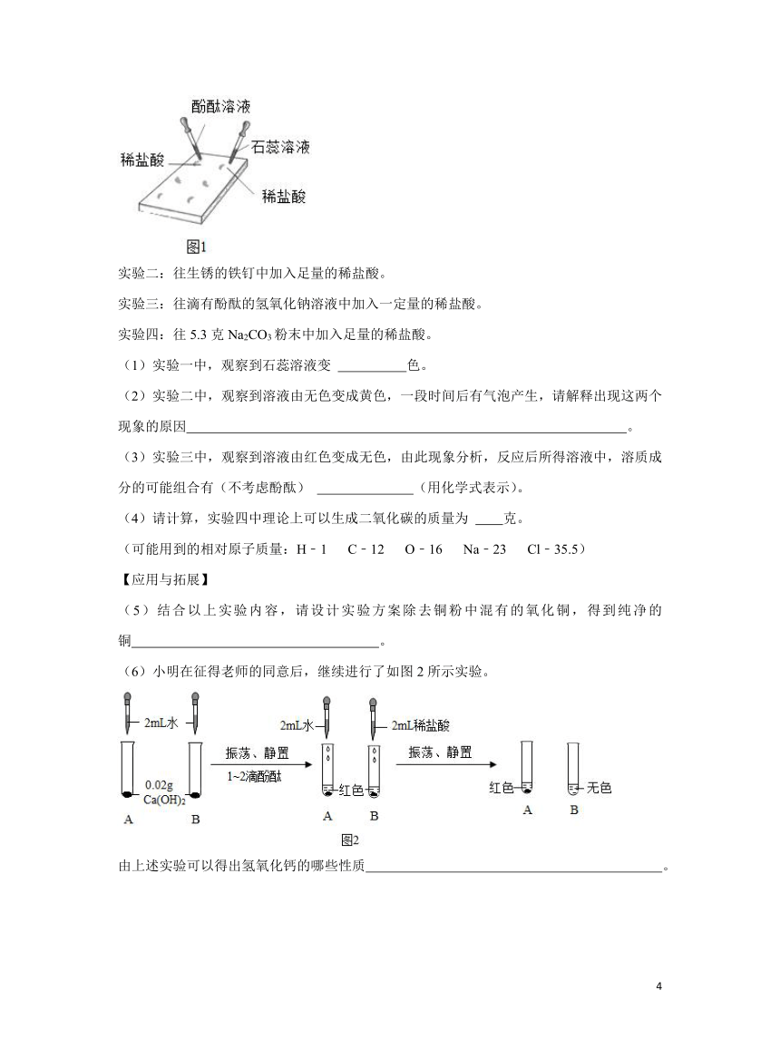 人教版九下10.1 常见的酸和碱（第2课时） 作业（含解析）