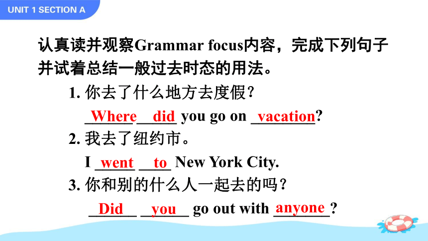 Unit 1 Where did you go on vacation Section A Grammar Focus-3c课件（共51张PPT）