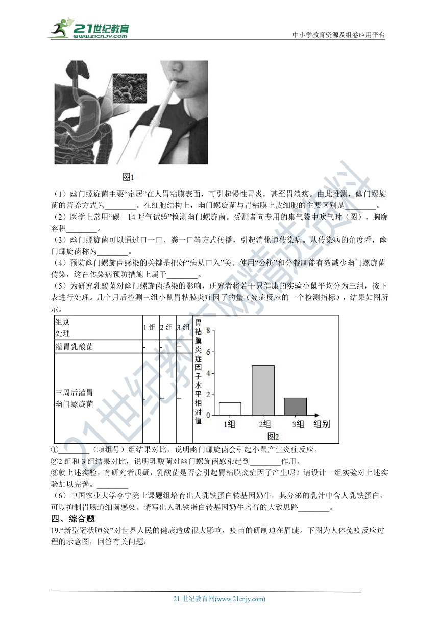 初中生物苏教版八年级下册第二十五章 疾病与免疫 章末检测（含解析）