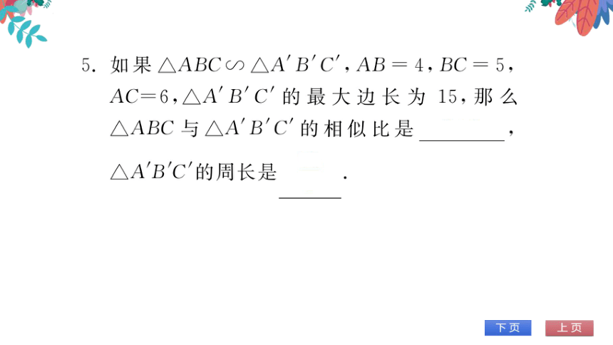 【华师大版】数学九年级上册 23.3.3 相似三角形的性质 习题课件