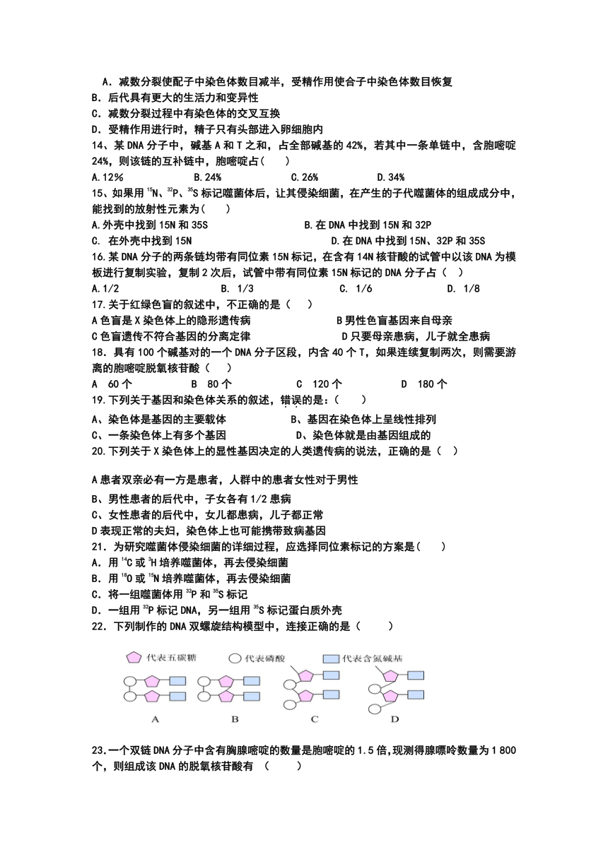 安徽省滁州市定远县育才学校2020-2021学年高一下学期期中考试生物试题 Word版含答案