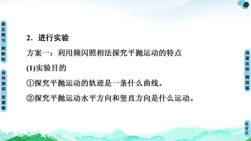 人教版（2019）高中物理 必修第二册 5.3 实验：探究平抛运动的特点课件