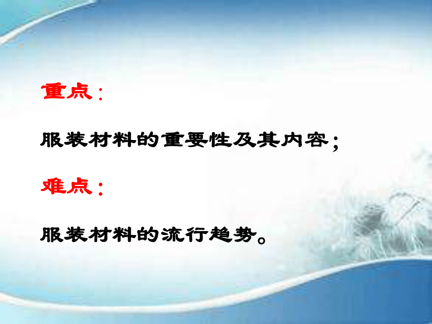 第一章  绪论 课件(共19张PPT)-《服装材料》同步教学（中国纺织出版社）