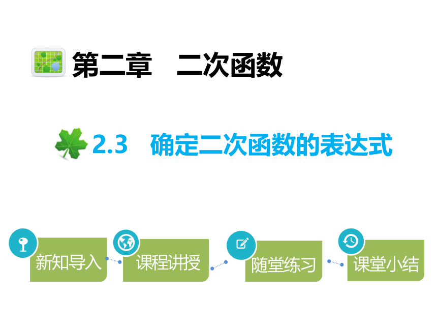 北师大版九年级数学下册教学课件：2.3 确定二次函数的表达式(共23张PPT)