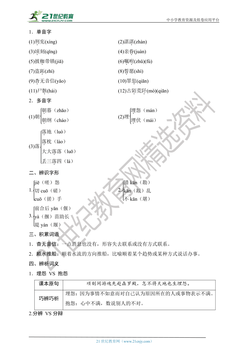 4 窦娥冤(节选) 教案（自主预习+课文探究+拓展延申+同步练习）