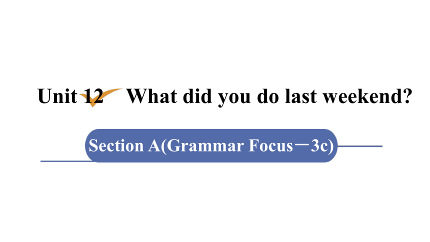 Unit 12 What did you do last weekend? Section A (Grammar Focus－3c) 课件（21张PPT）