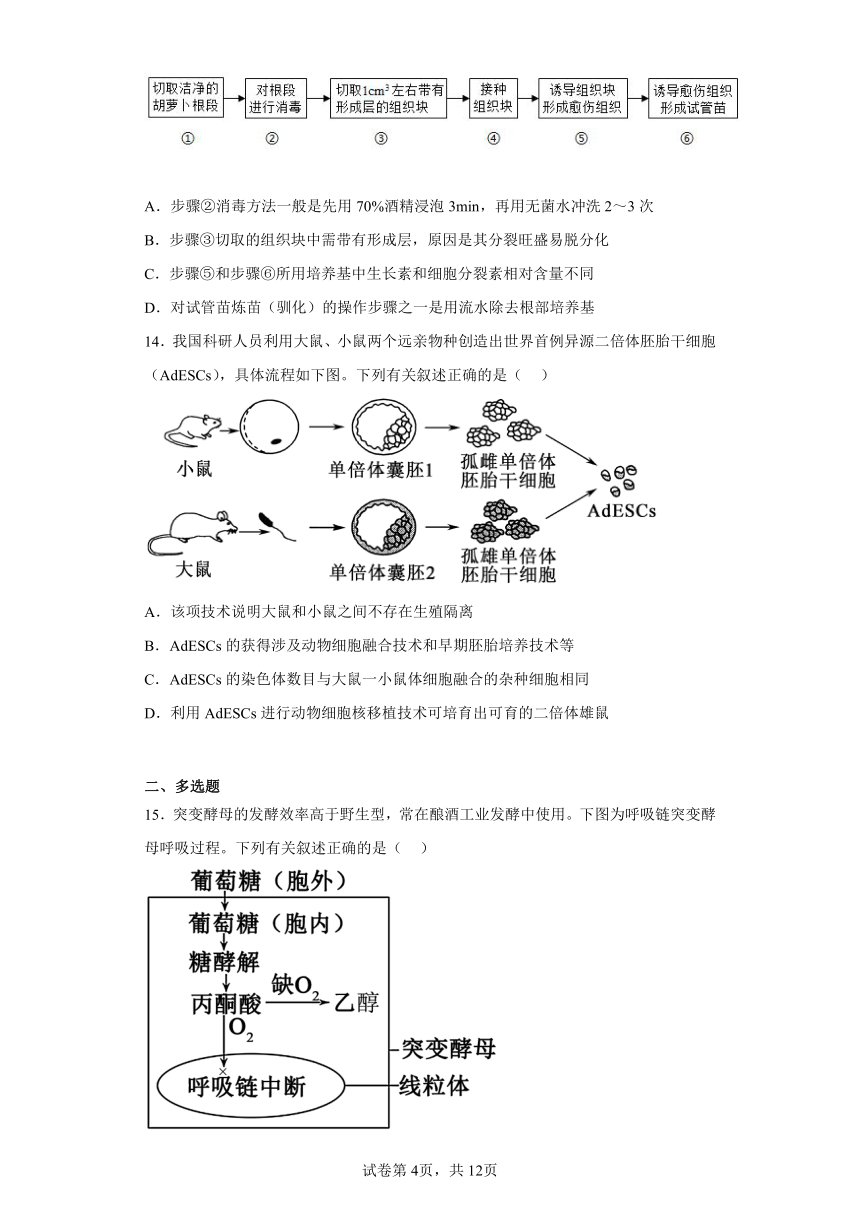 2023届江苏省盐城市高三三模生物试题（含解析）