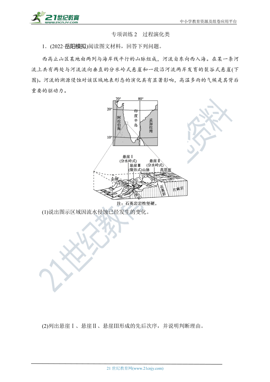 高考地理非选择题专项训练 过程演化类（含解析）