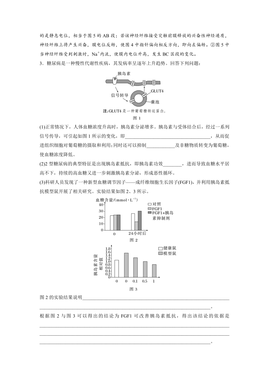 [备考2023]简答题规范训练：(3)动物调节（含解析）