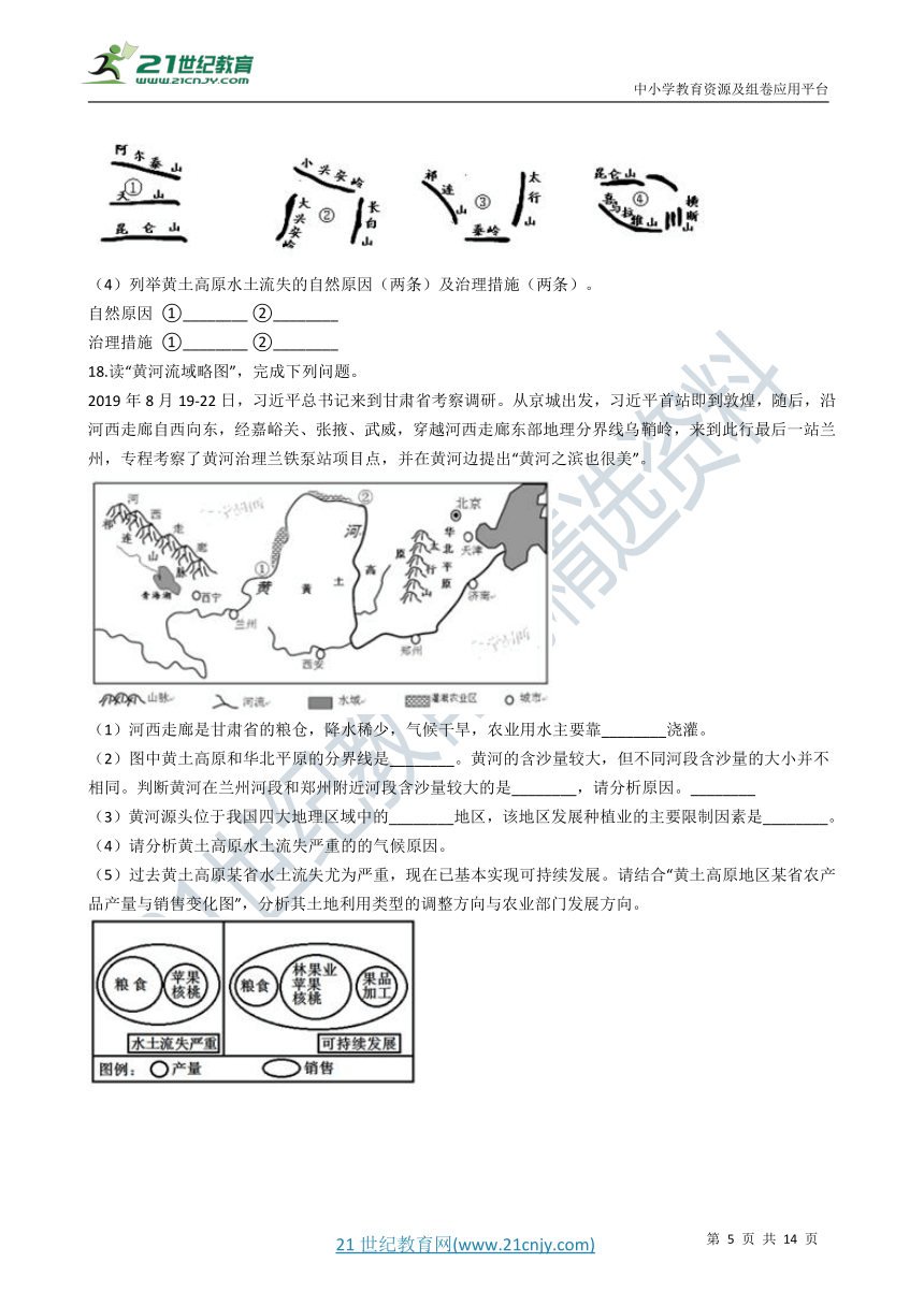 6.3世界上最大的黄土堆积区——黄土高原 同步训练（含解析）