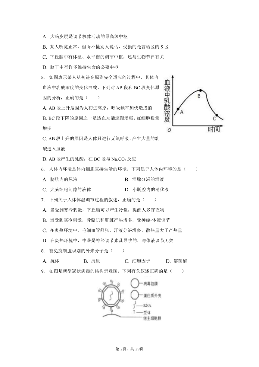 2022-2023学年福建省漳州市兰水中学高二（上）期中生物试卷(含解析）