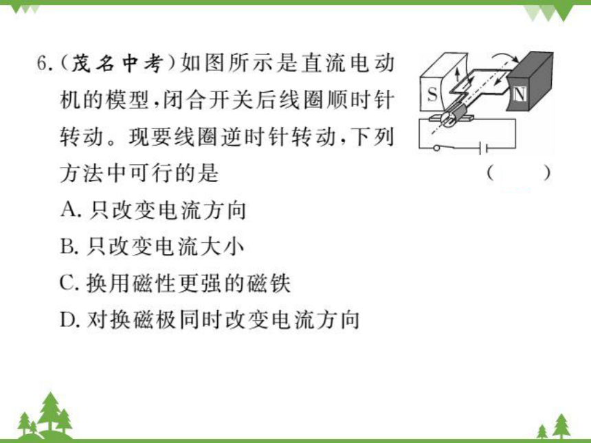 粤沪版物理九年级下册 17.2 探究电动机转动的原理习题课件(共17张PPT)