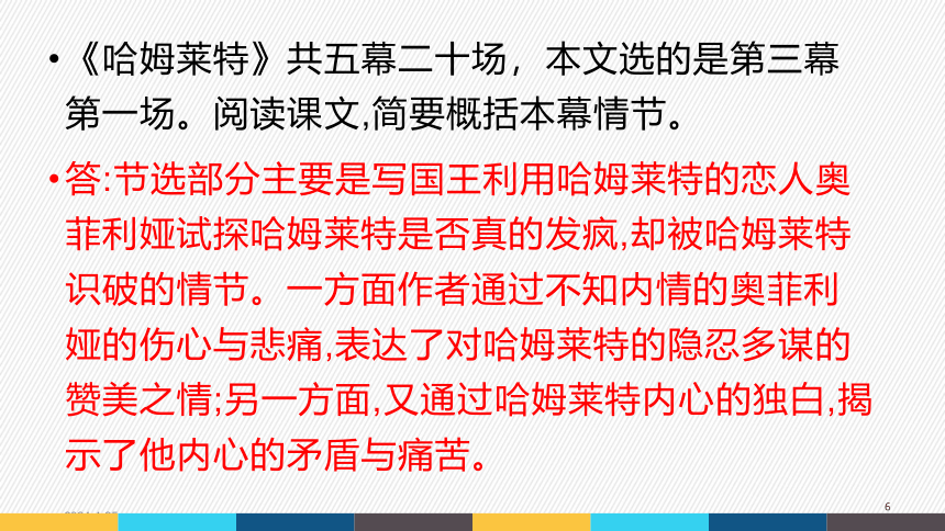 6. 《哈姆莱特（节选）》课件（18张PPT）—2020-2021学年统编版高中语文必修下册第二单元