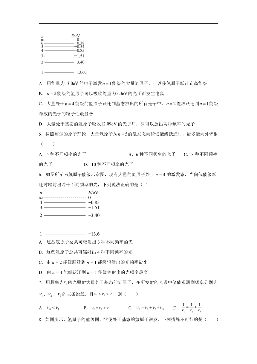 2021-2022学年鲁科版（2019）选择性必修第三册 4.4玻尔原子模型 跟踪训练（word解析版）