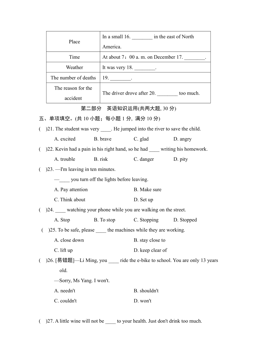 外研版英语八年级上册Module 12 Help 学情评估试题（含答案和听力原文）