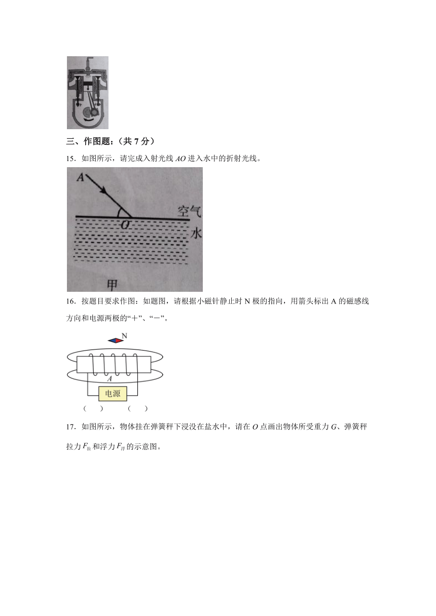 2024年广东省江门市新会区中考物理一模试卷（含解析）