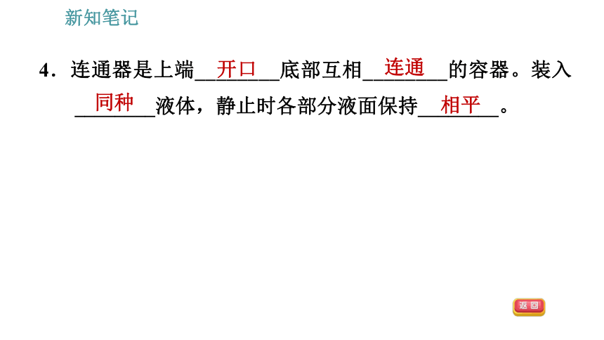 沪粤版八年级下册物理习题课件 第8章 8.2   研究液体的压强（31张）