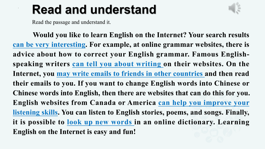 Unit 4 Our world. Topic 3 The Internet makes the world smaller. Section D课件(共23张PPT，内嵌音频)