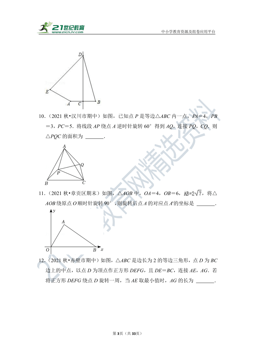 2022年九年级上册《旋转》专项练习（含解析）