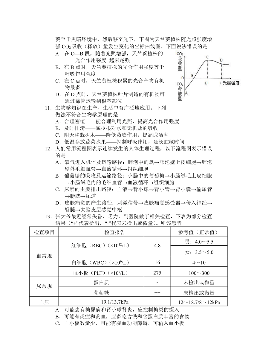 2023年四川省宜宾市南溪区模拟考试生物试题（二）（含答案）