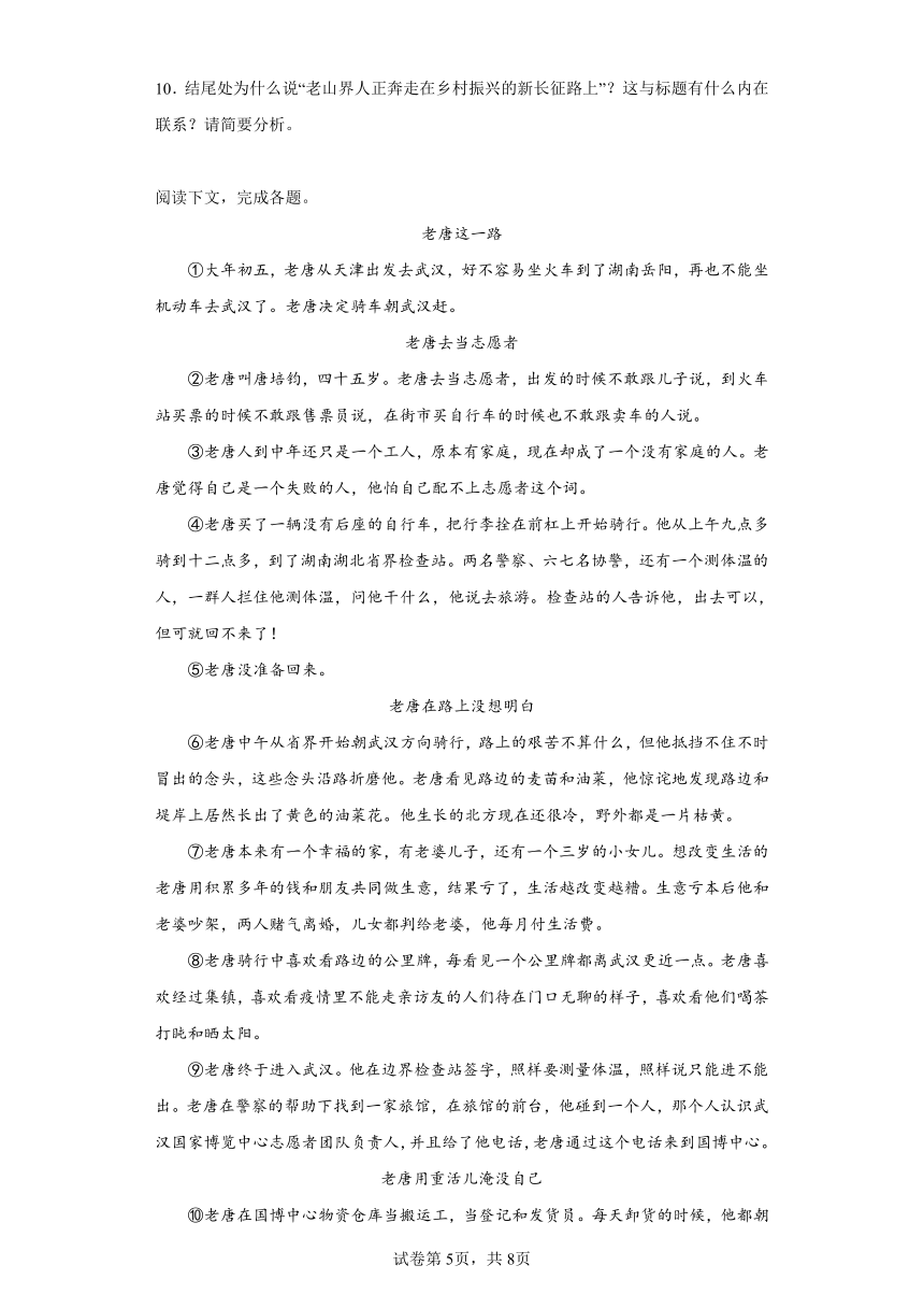 河南省洛阳市伊川县2022-2023学年七年级下学期期中语文试题（含解析）