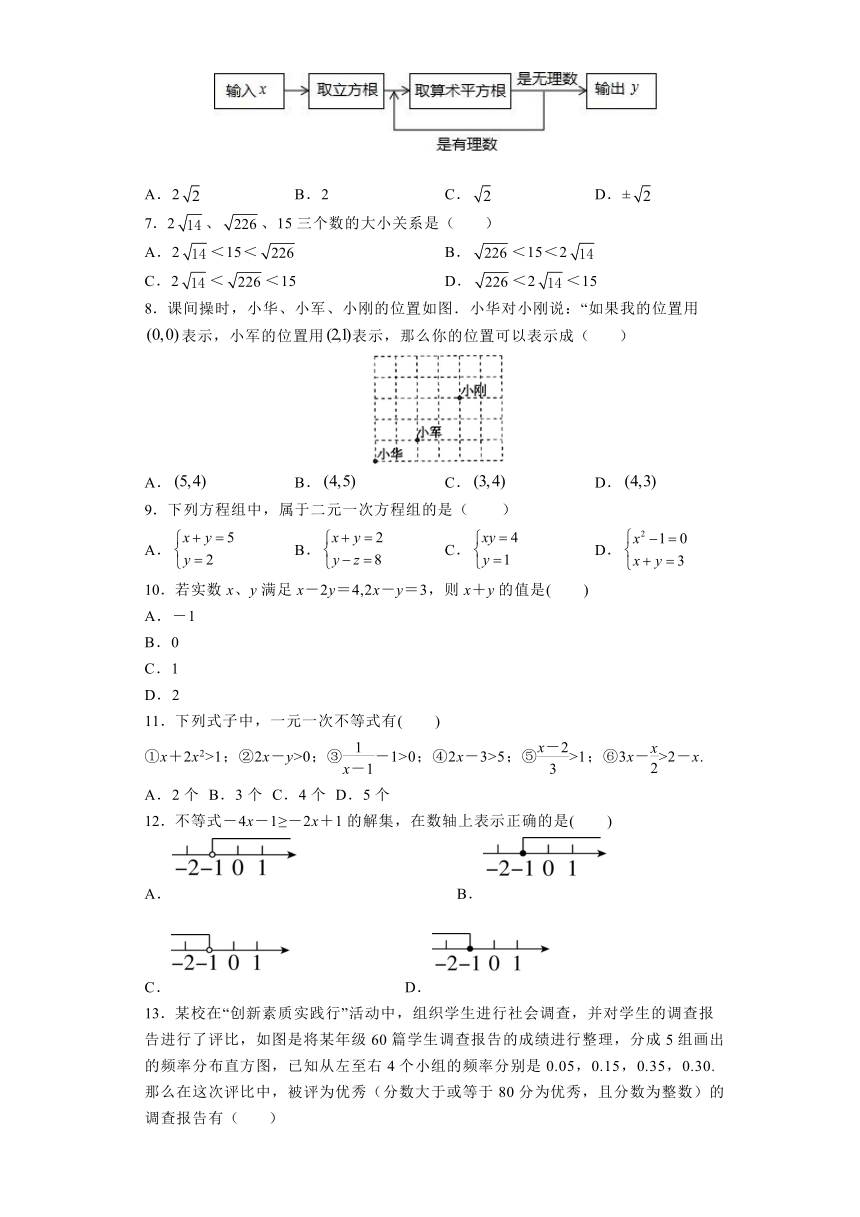 2022-2023学年七年级数学下学期湖南省益阳市大通湖管理区两校期末联考测试(含解析)