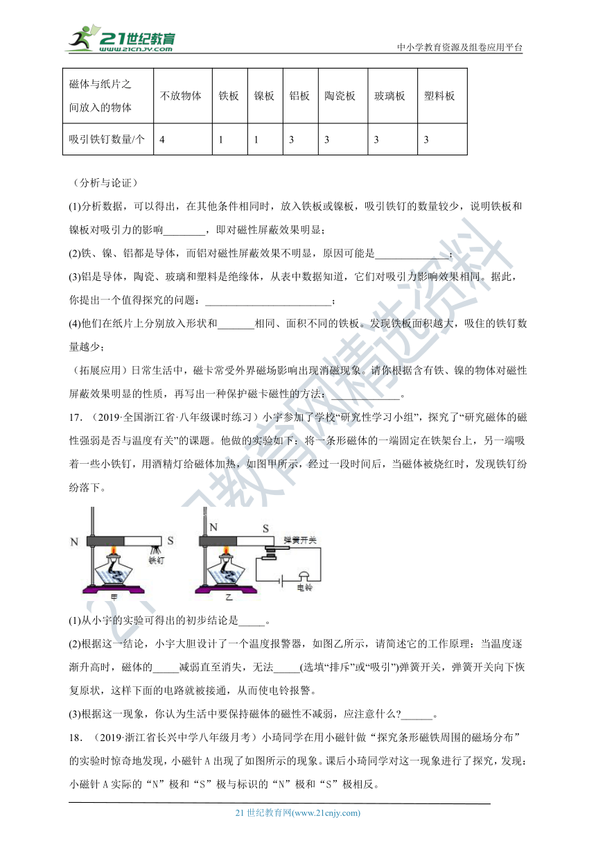 1.1 指南针为什么能指方向  一课一练（含解析）