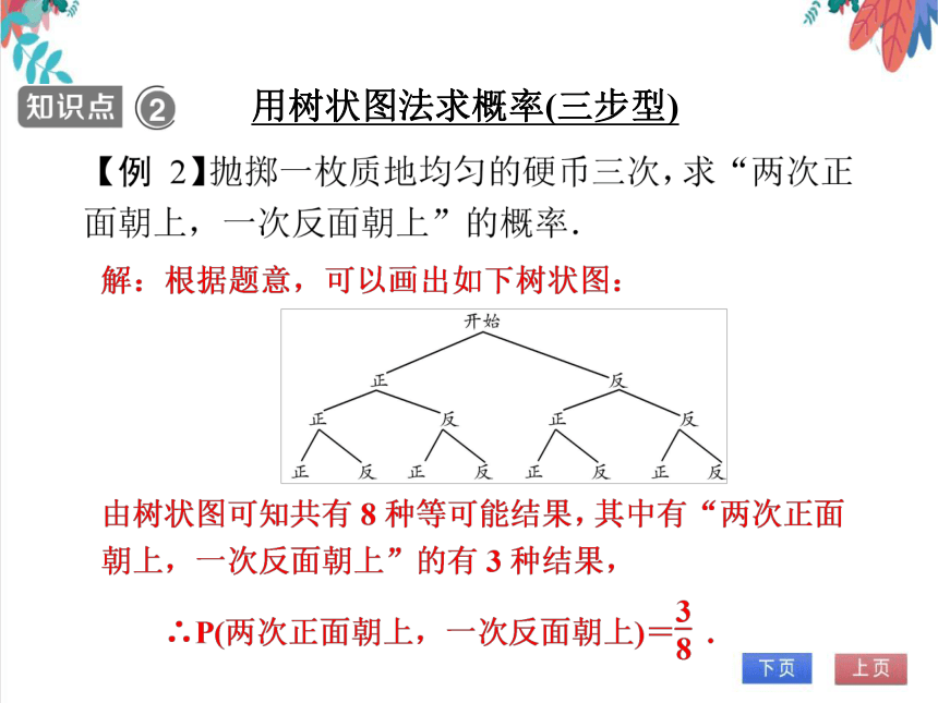 【人教版】数学九年级全一册 25.2 用列举法求概率(2)——画树状图法求概率 随堂练习（课件版）