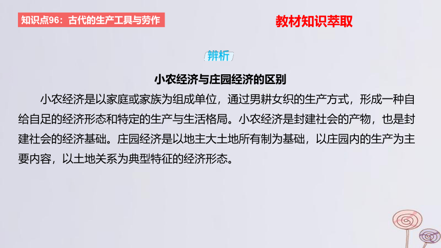 2024版高考历史一轮复习 教材基础练 第十五单元 经济与社会生活 第2节 生产工具与劳作方式 课件(共52张PPT)