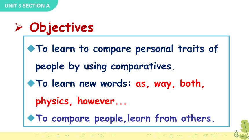 Unit 3 I‘m more outgoing than my sister Section A Grammar Focus-3c课件(共50张PPT)