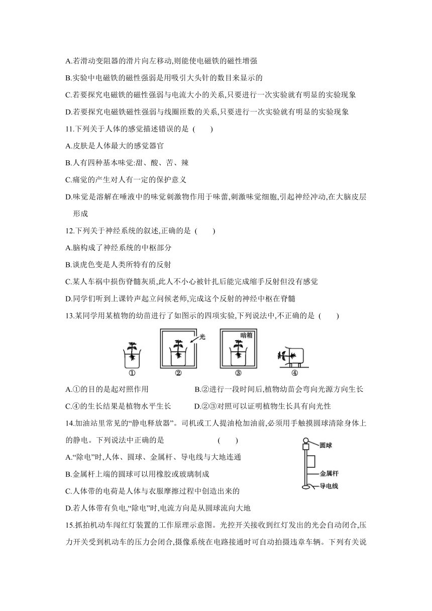 华师大版科学八年级下册阶段综合练习：期末综合测试（含答案）