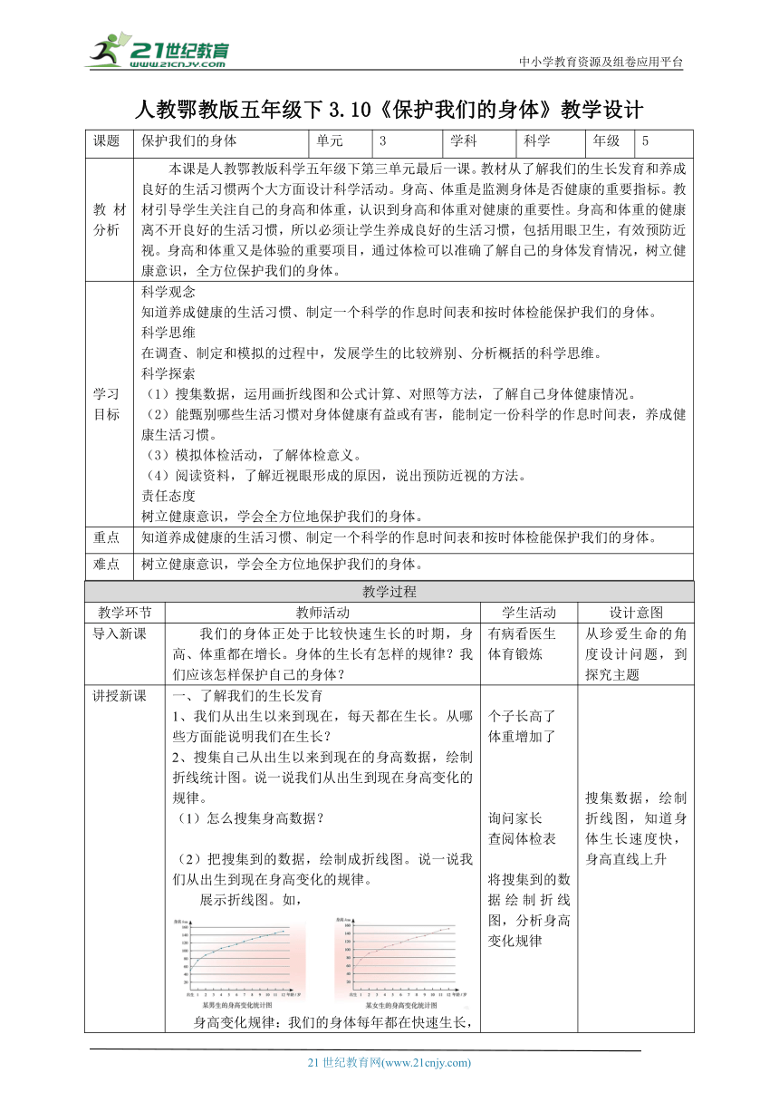 【核心素养目标】3.10《保护我们的身体》教案