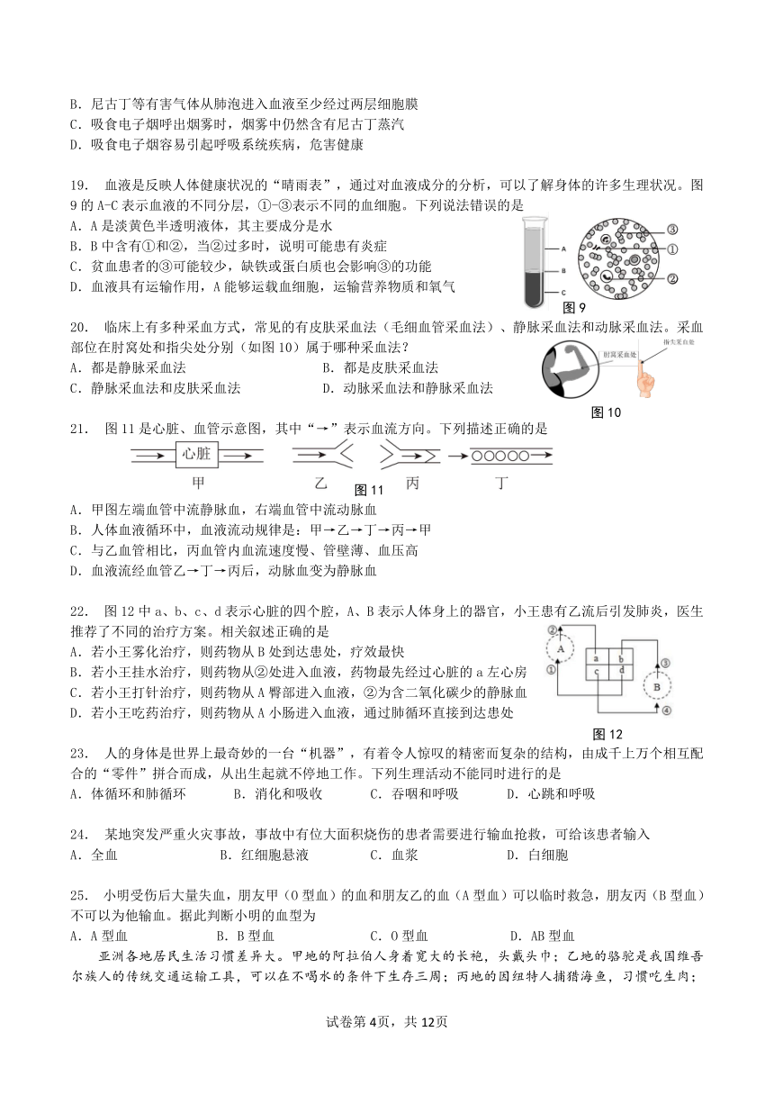 广东省深圳市宝安中学（集团）2023-2024学年七年级下学期期中生物地理试卷（图片版无答案）