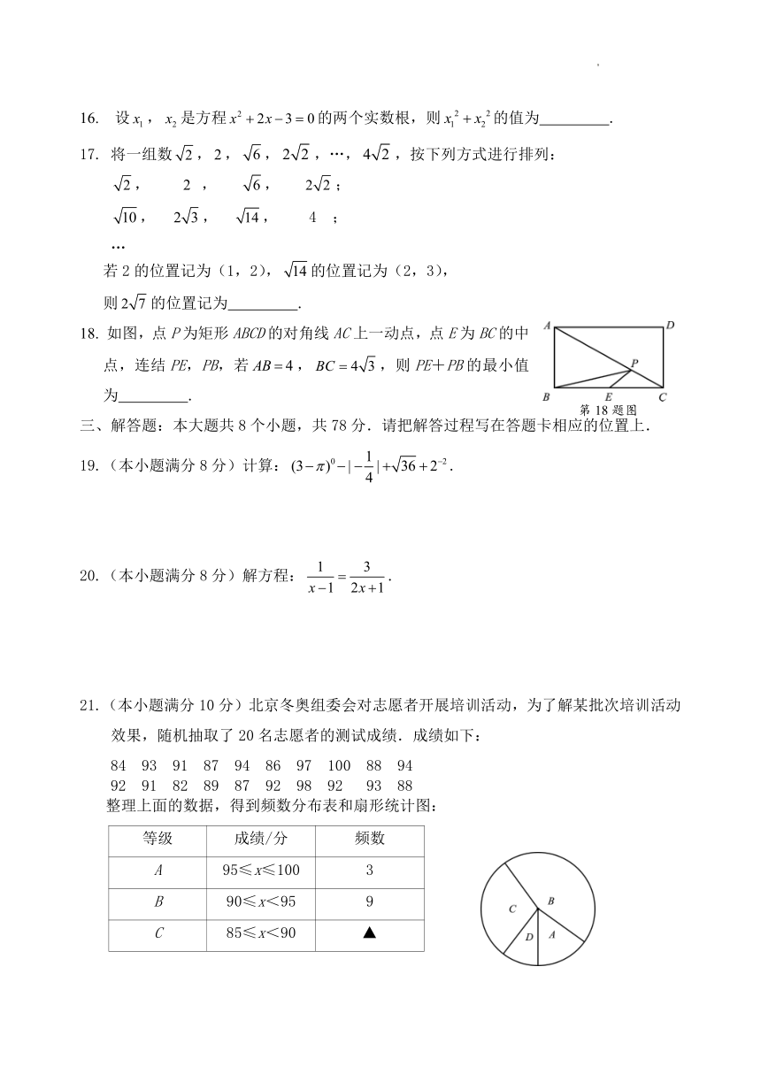 2022年四川省眉山市中考数学真题（word版，含答案）