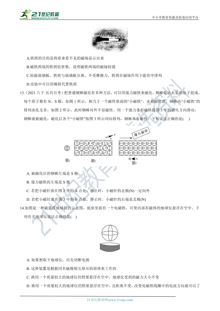 【8年级下册同步讲练测】1.1 指南针为什么能指南  学情检测（含答案）