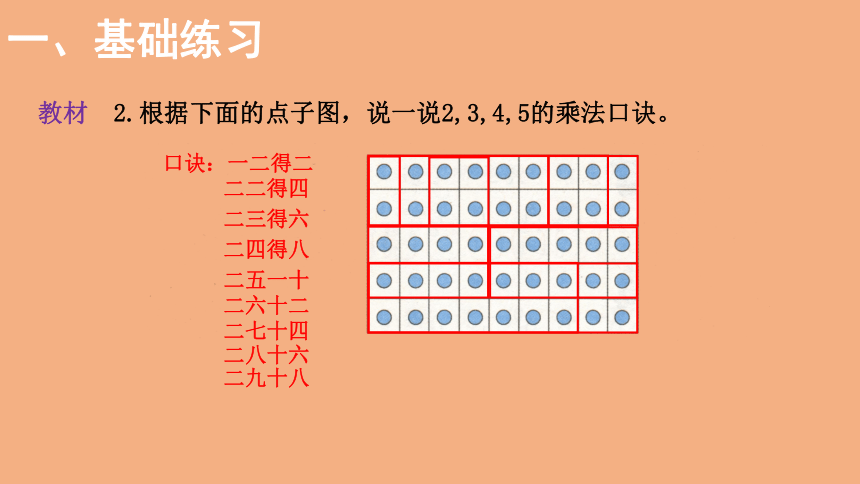 北师大版数学二年级上册5.7 2-5的乘法口诀  练习三  课件（17张ppt）