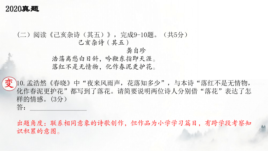 2022年北京中考语文二轮专题复习课件：古诗词鉴赏题型分析（共53张PPT）