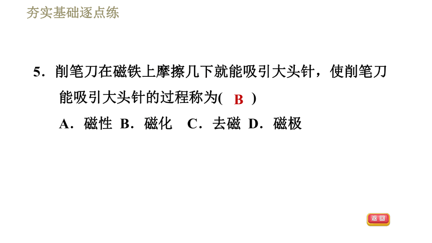 苏科版九年级下册物理习题课件 第16章 16.1.1磁体和磁场（33张）