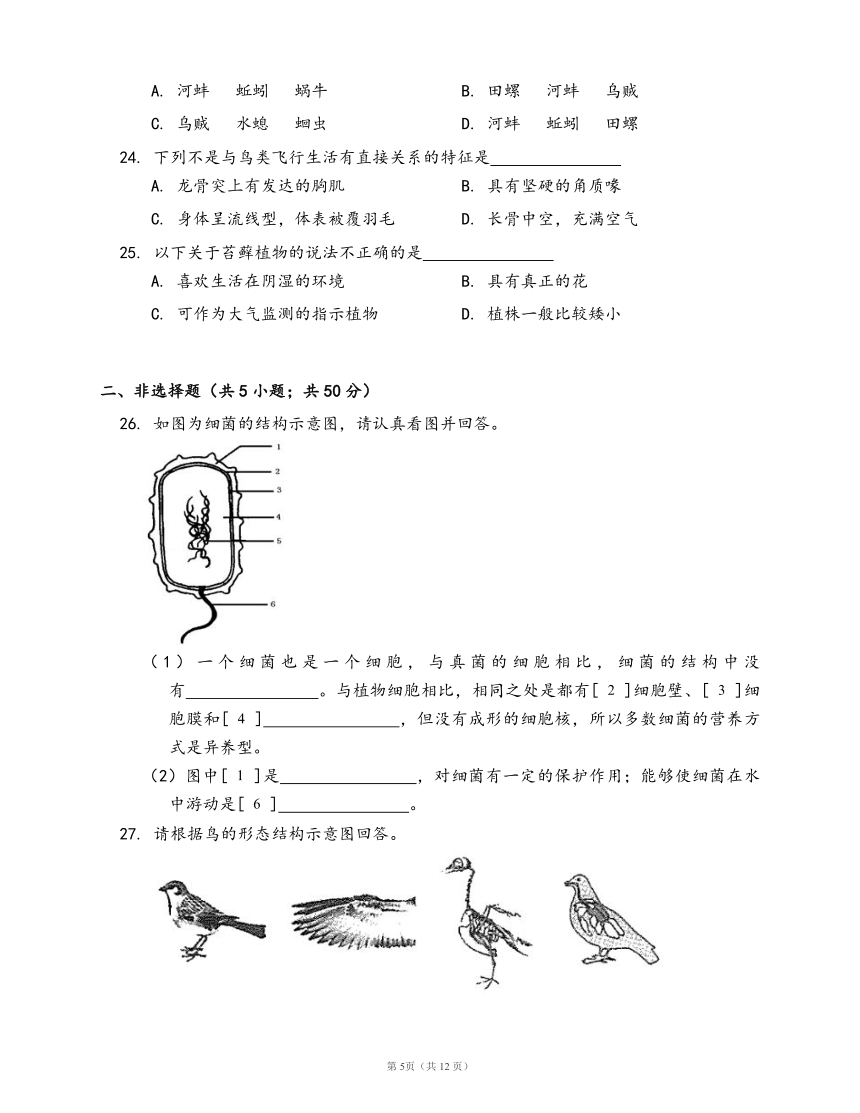 沪教版生物单元检测卷第二册第4章 生物的类群(word版，含答案解析）