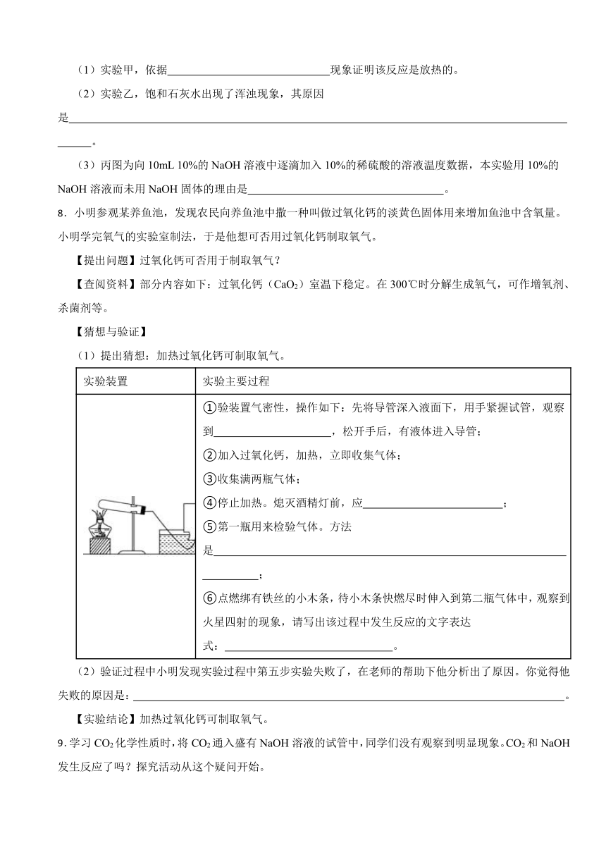 2024年中考化学备战二轮复习----实验探究题(含解析)